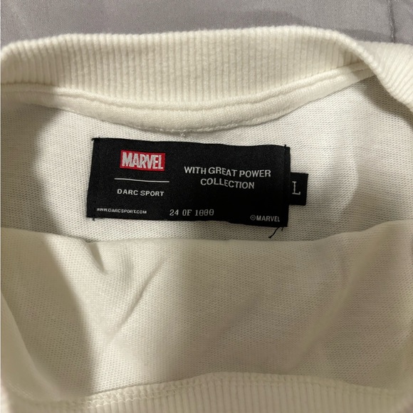 Darc Sport "With Great Power" Spiderman Premium Oversized T-Shirt in Cream - Picture 9 of 9